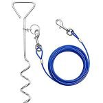 Dog Tie Out Cable With Spiral Ground Stake Spike - Image 3