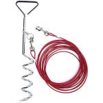 Dog Tie Out Cable With Spiral Ground Stake Spike - Image 2